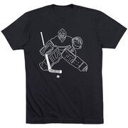 Hockey Short Sleeve T-Shirt - Hockey Goalie Sketch