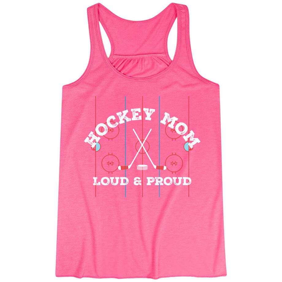 Hockey Flowy Racerback Tank Top - Loud and Proud Hockey Mom