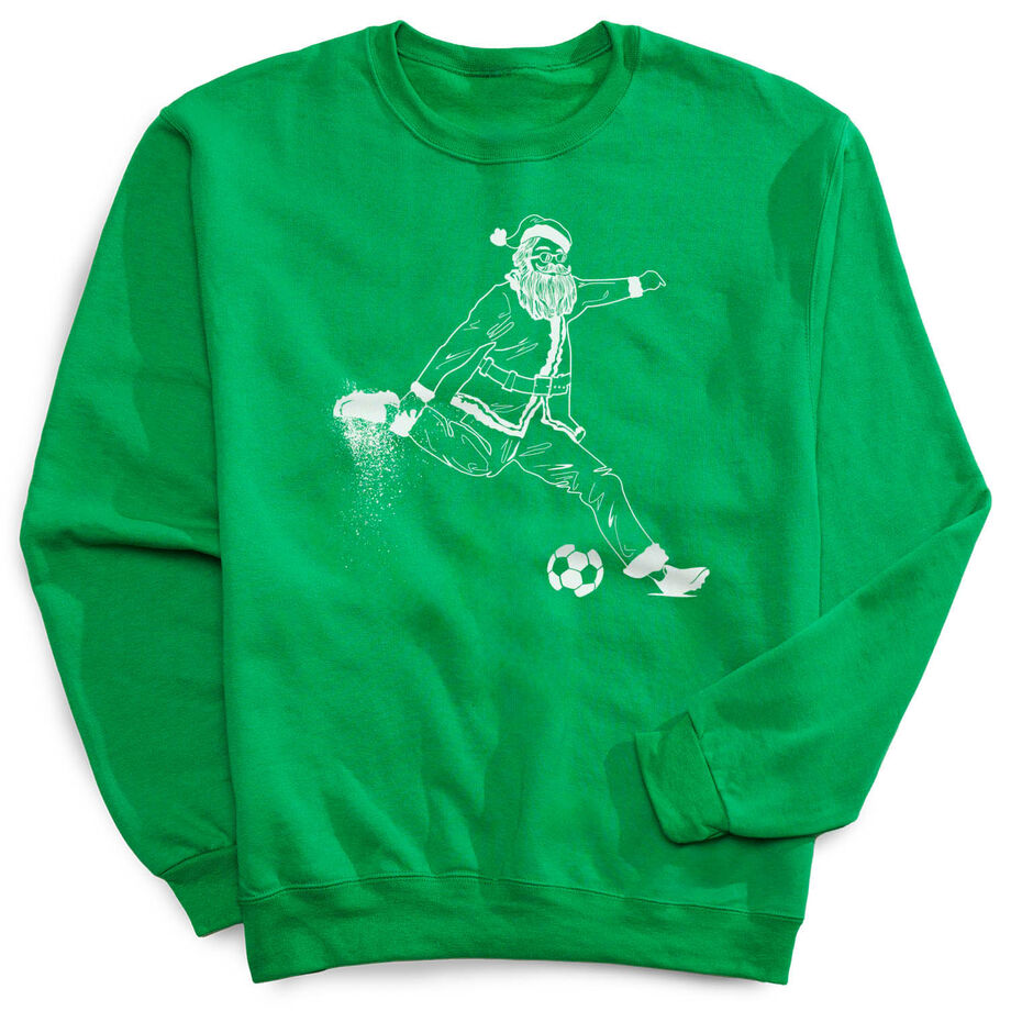 Soccer Crew Neck Sweatshirt - Santa Player - Personalization Image