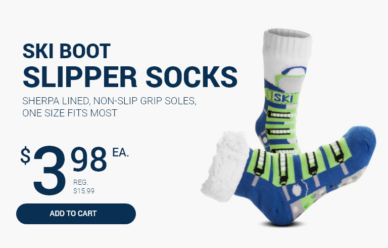 Ski Boot Slipper Socks with Sherpa Lining