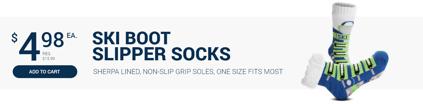 Ski Boot Slipper Socks with Sherpa Lining