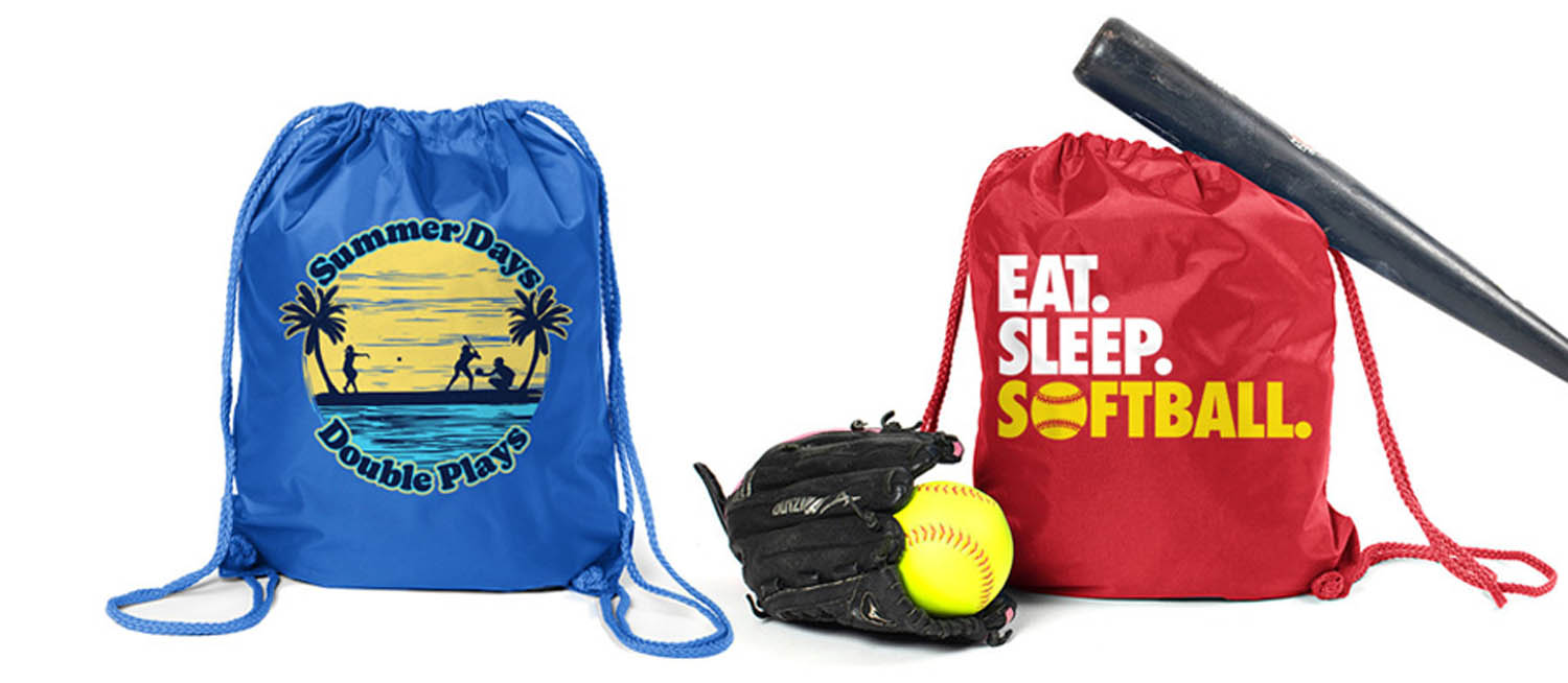 Softball Drawstring Backpacks