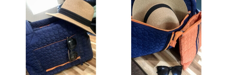 Blue Flyte Bag with Orange Clutch