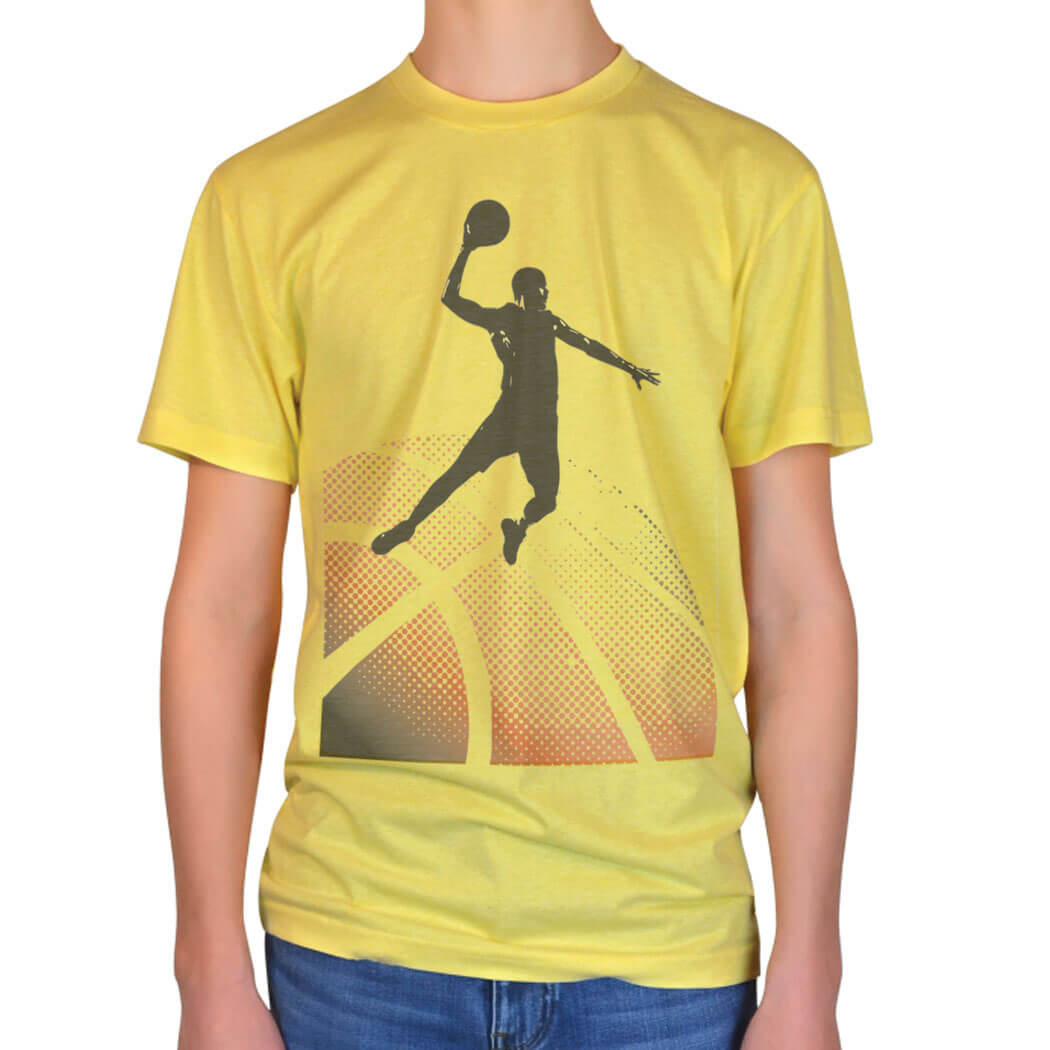 Vintage Basketball TShirt Halftone Sunrise ChalkTalkSPORTS
