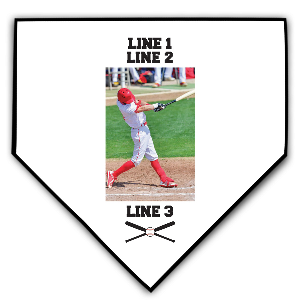 Baseball Home Plate Plaque - Player Photo - Personalization Image