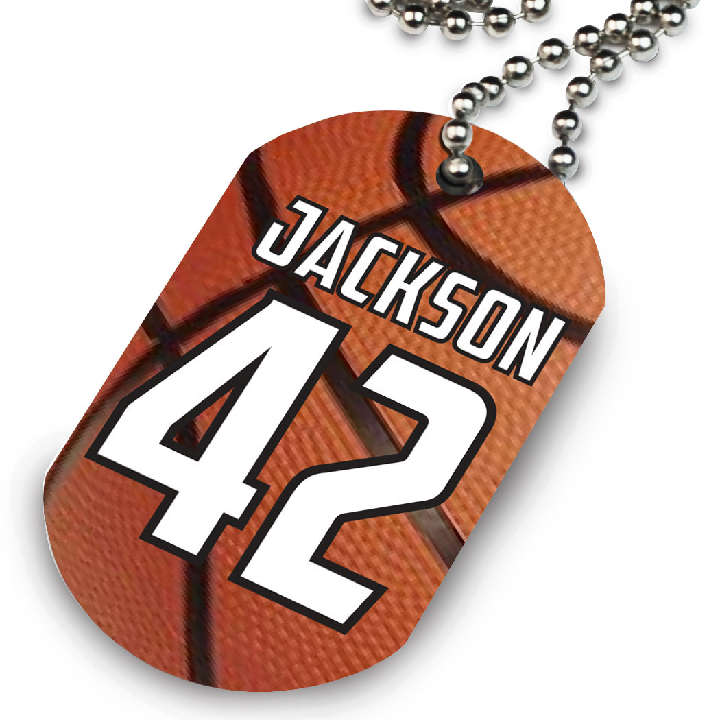 basketball dog tag necklace