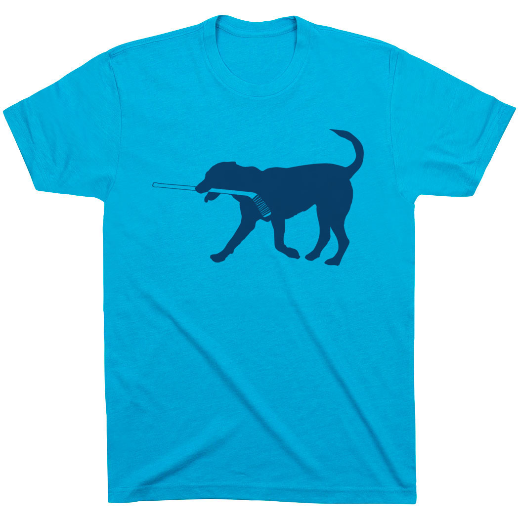 Hockey T-Shirt - Rocky The Hockey Dog | Short Sleeve Hockey Shirt | Apparel for Hockey | Adult Small Hockey Shirt | Gray | ChalkTalkSPORTS