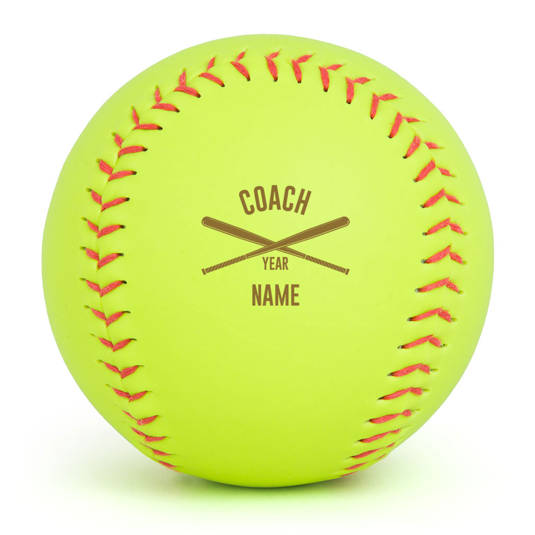 Personalized Engraved Softball - Coach - Personalization Image