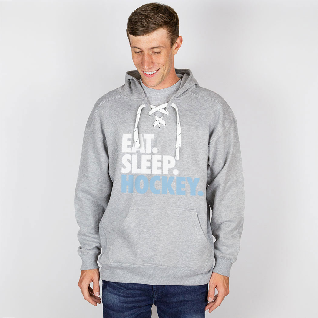 custom hockey sweatshirts with laces