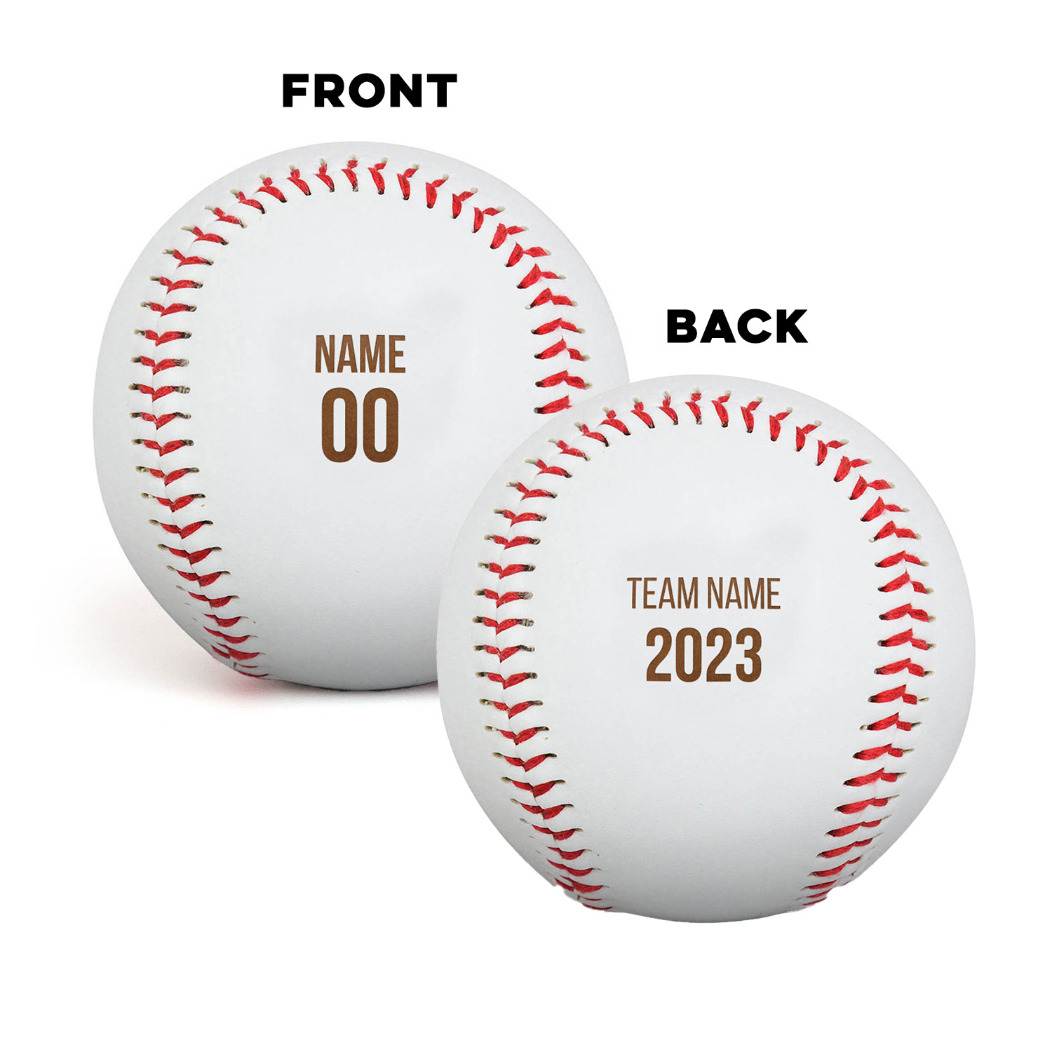 Engraved Baseball Front/Back - Player and Team Information - Personalization Image