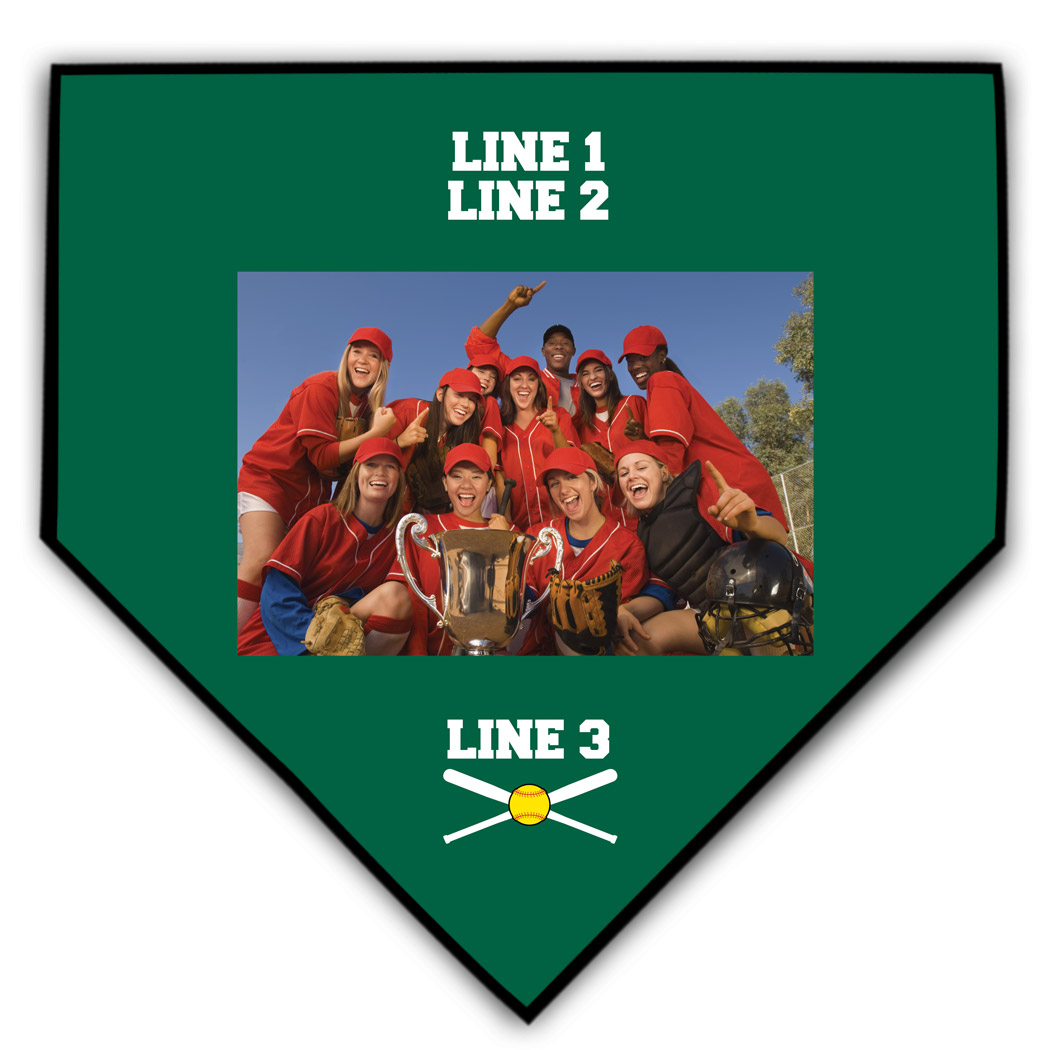 Softball Home Plate Plaque - Team Photo - Personalization Image