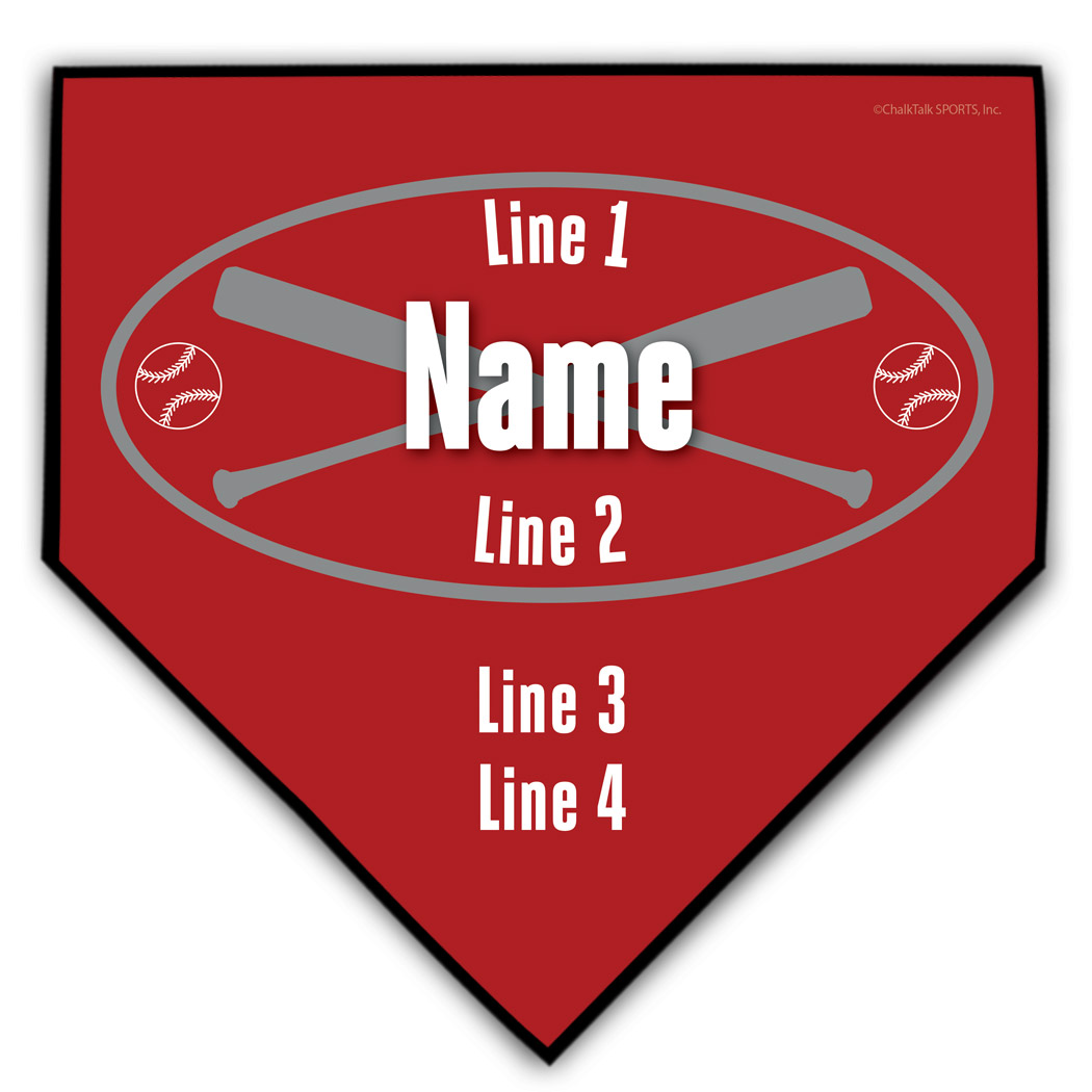 Softball Personalized Team Home Plate Plaque - Personalization Image