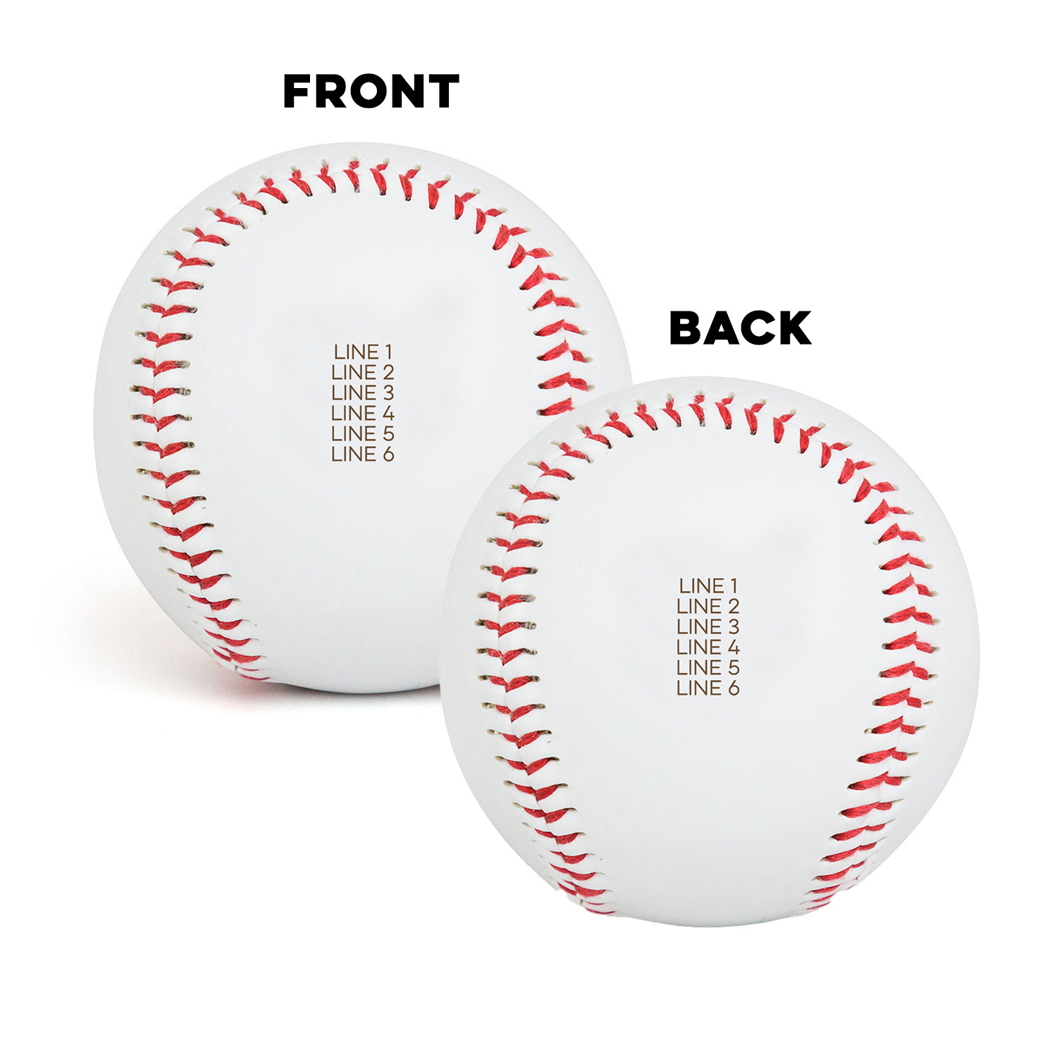 Engraved Baseball Front/Back - Custom Text - Personalization Image