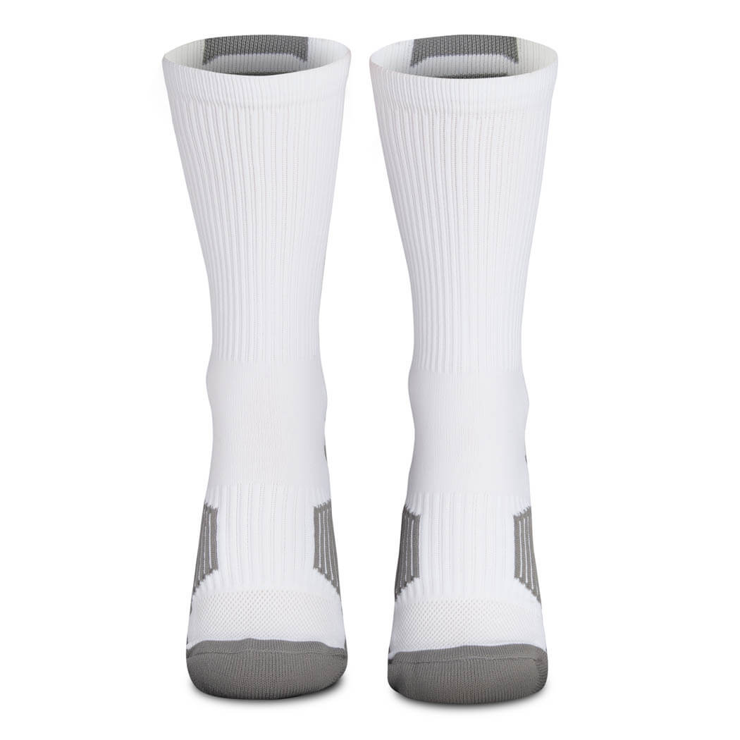Team Number Woven Mid-Calf Socks - White/Gray | ChalkTalkSPORTS