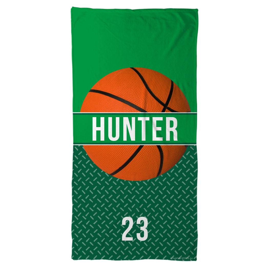 Basketball Beach Towel Personalized With Stripe Chalktalksports Basketball Beach Towel Personalized With Stripe