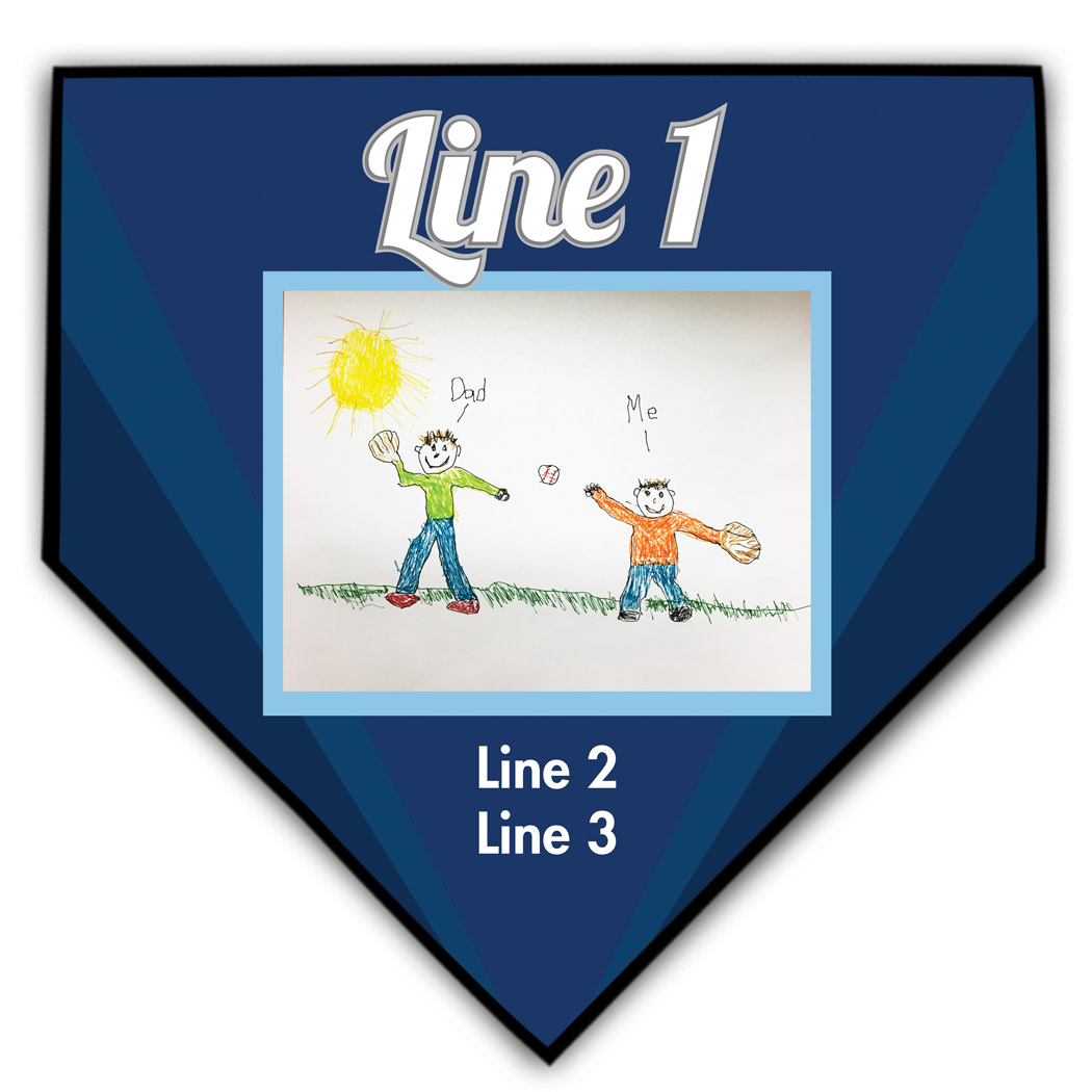 Baseball Home Plate Plaque Your Artwork With Color Background - Personalization Image