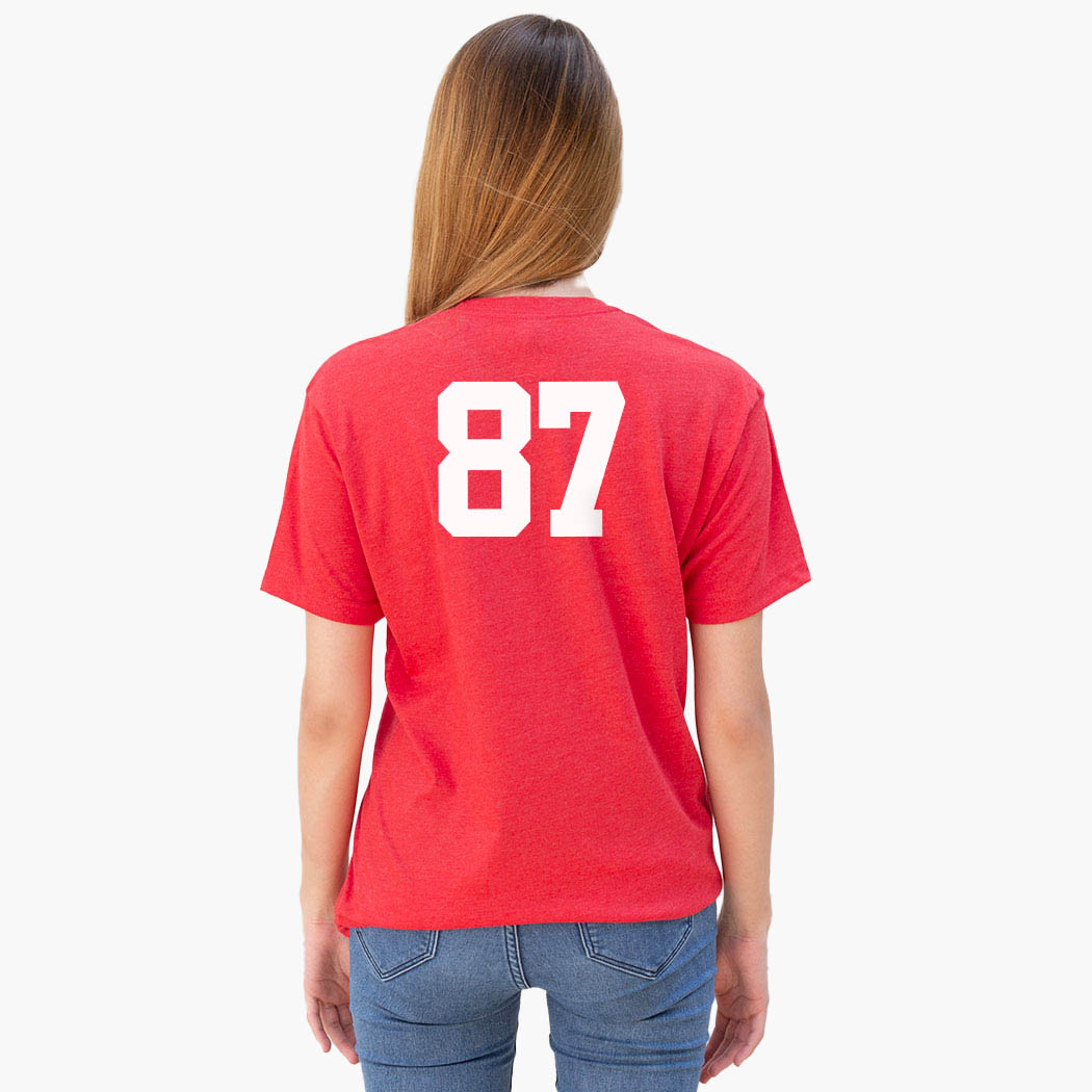 Softball Short Sleeve T-Shirt - Hit Run Steal Slide - Personalization Image