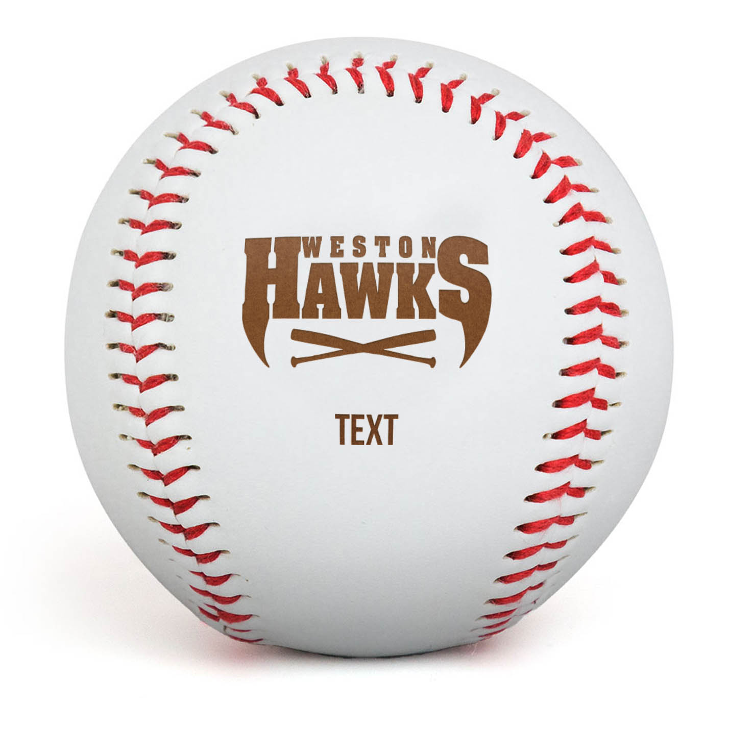 Engraved Baseball - Custom Logo with Text - Personalization Image