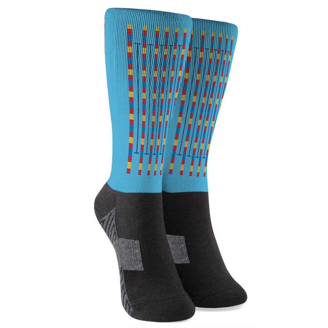 Swimming Printed Mid-Calf Socks - Lanes | ChalkTalkSPORTS
