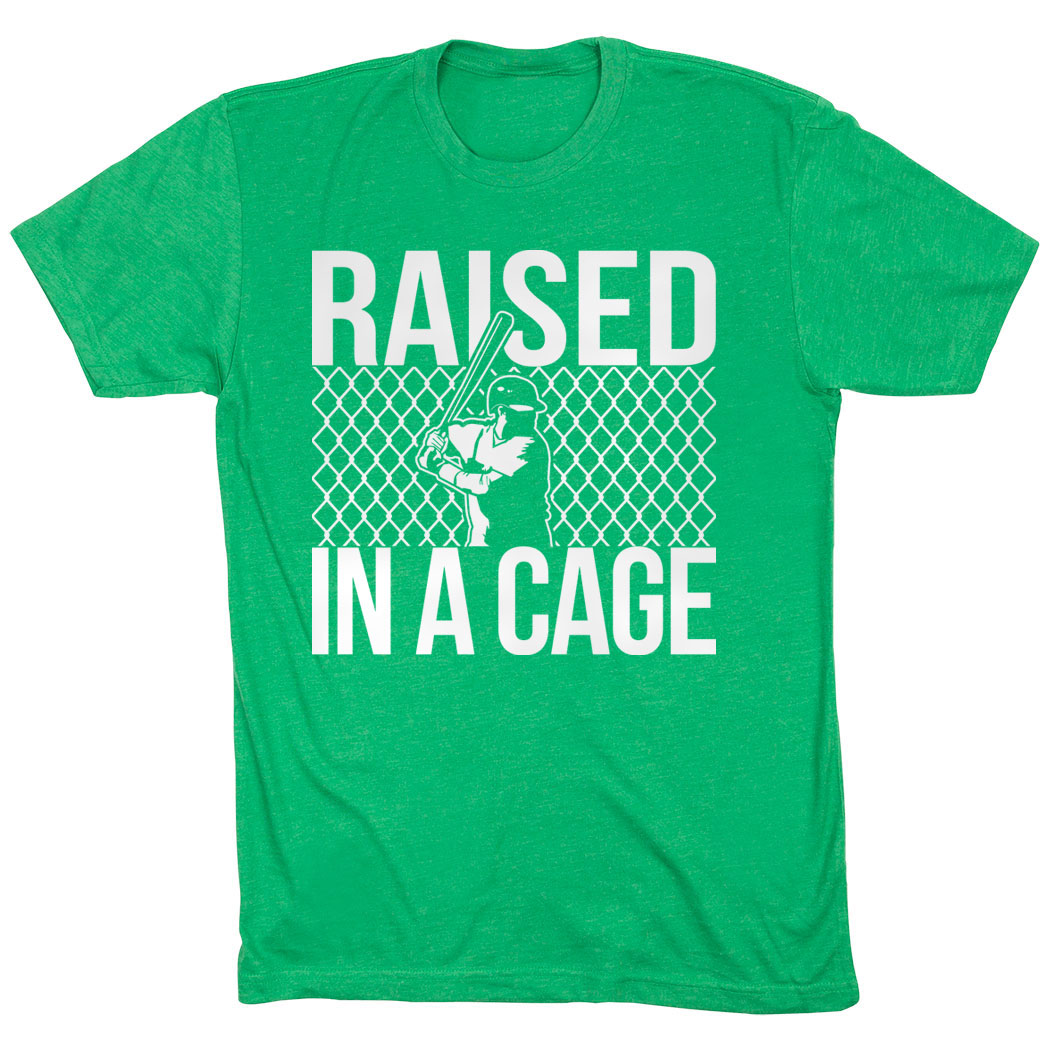 Baseball Short Sleeve T-Shirt - Raised in A Cage Baseball | Navy, Men's, S | Baseball Lifestyle Apparel | ChalkTalkSPORTS