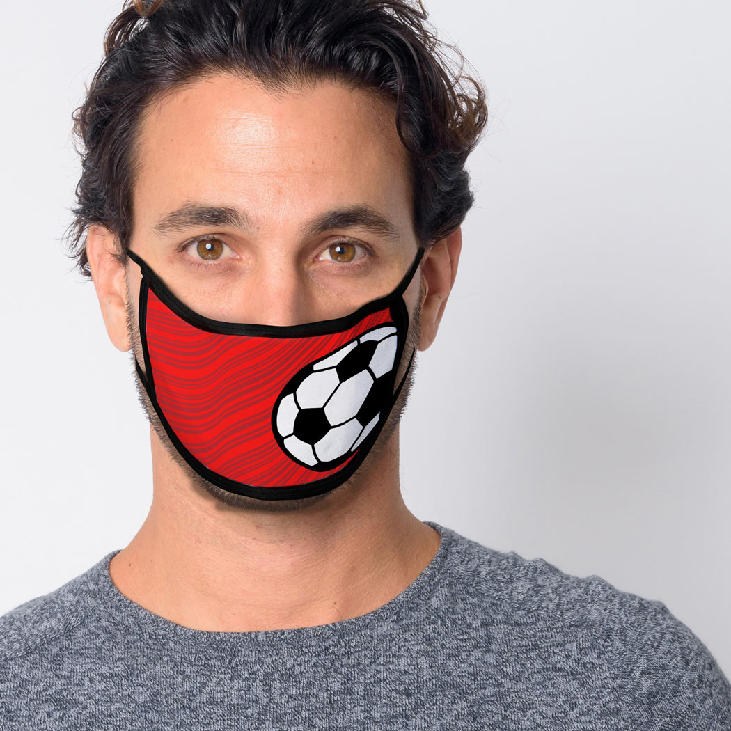 Soccer Adult Face Mask Lightning Soccer ChalkTalkSPORTS