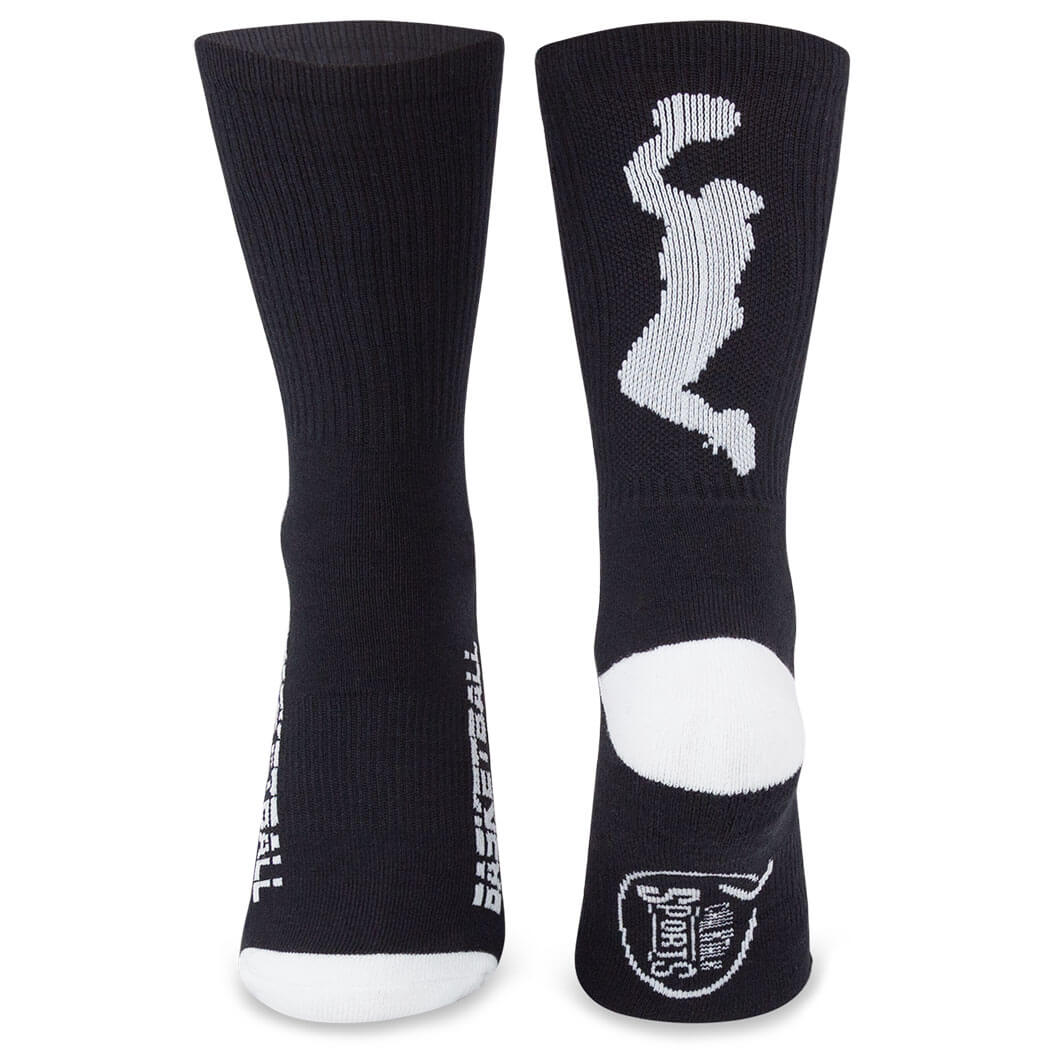 Basketball Player Socks - Black/White | ChalkTalkSPORTS