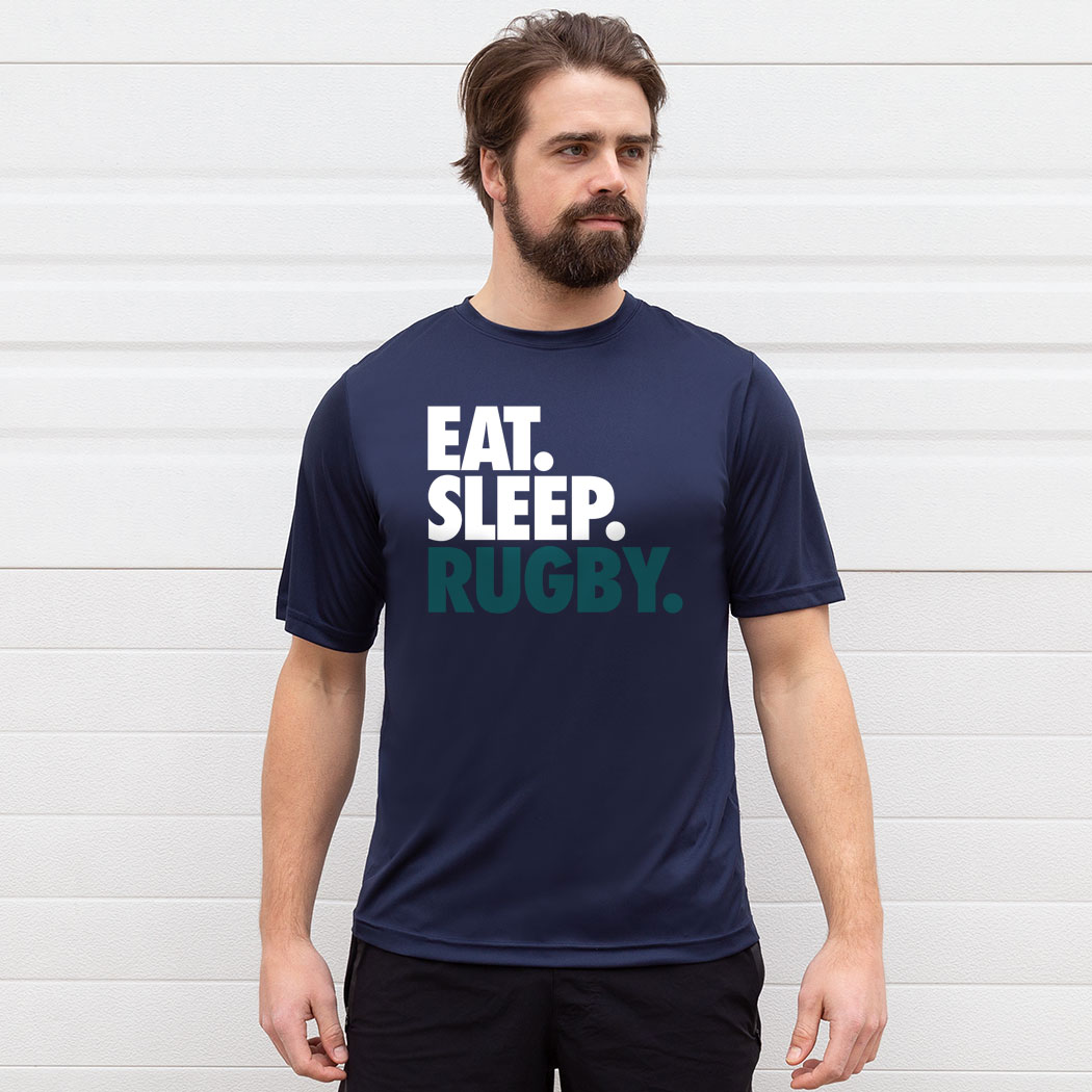 Rugby Short Sleeve Performance Tee - Eat. Sleep. Rugby. | ChalkTalkSPORTS