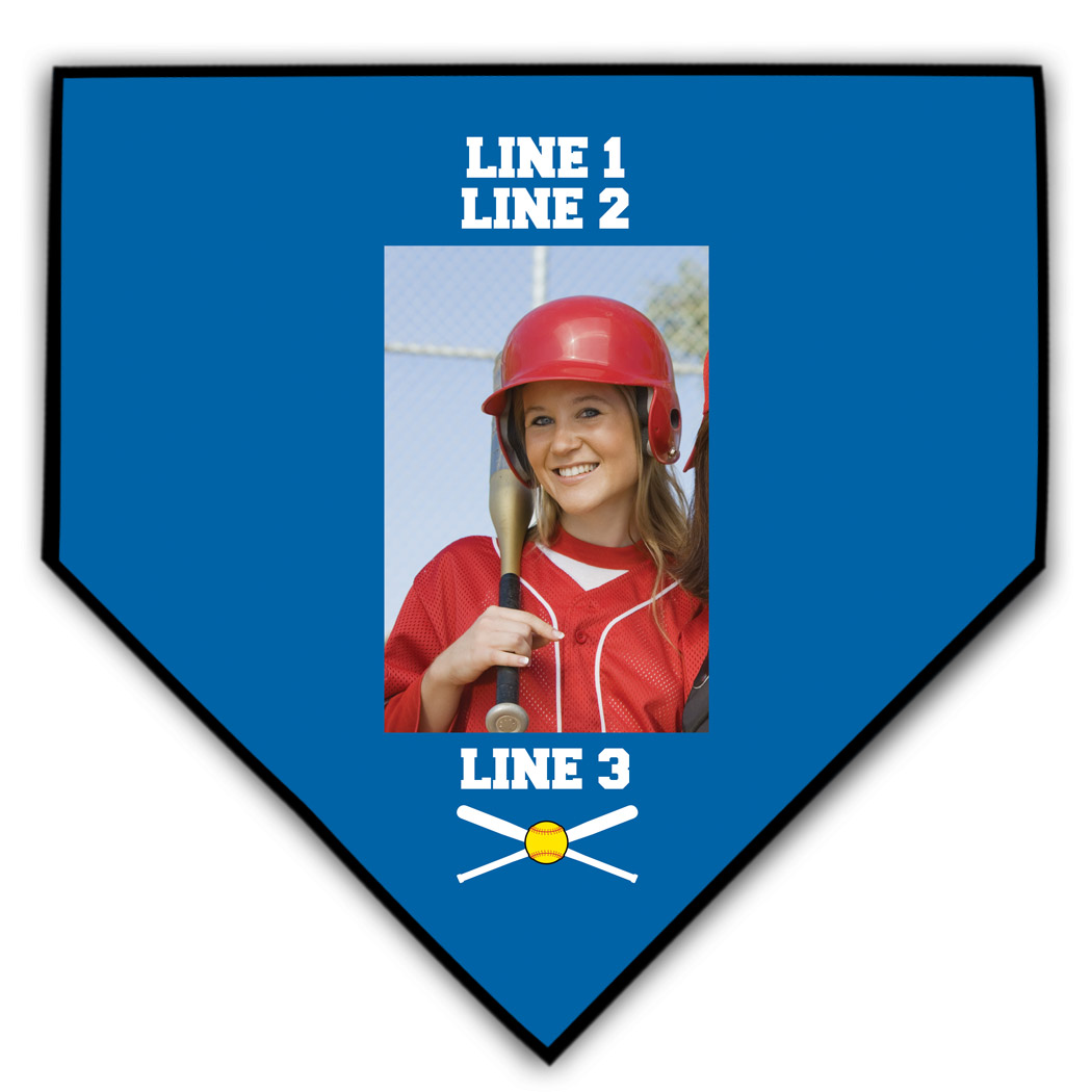 Softball Home Plate Plaque - Player Photo - Personalization Image