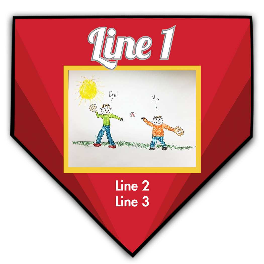 Baseball Home Plate Plaque Your Artwork With Color Background - Personalization Image