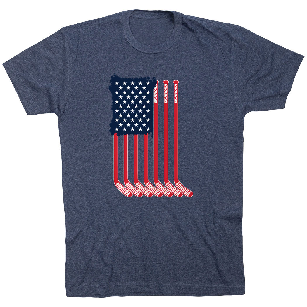 Hockey Short Sleeve T-Shirt - American Flag | ChalkTalkSPORTS