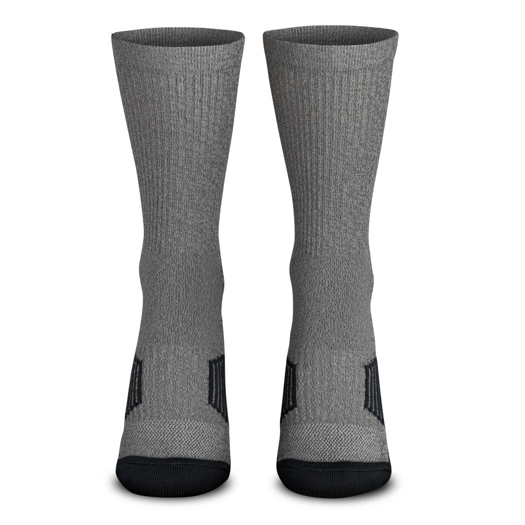 Team Number Woven Mid-Calf Socks - Gray/Black | ChalkTalkSPORTS