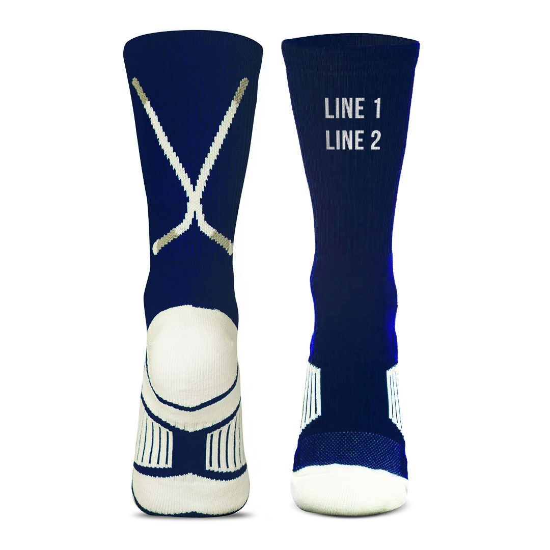 Custom Hockey Woven Mid-Calf Socks - Logo - Personalization Image