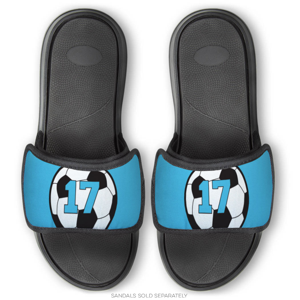 Soccer Repwell® Sandal Straps - Soccer Ball with Number | ChalkTalkSPORTS