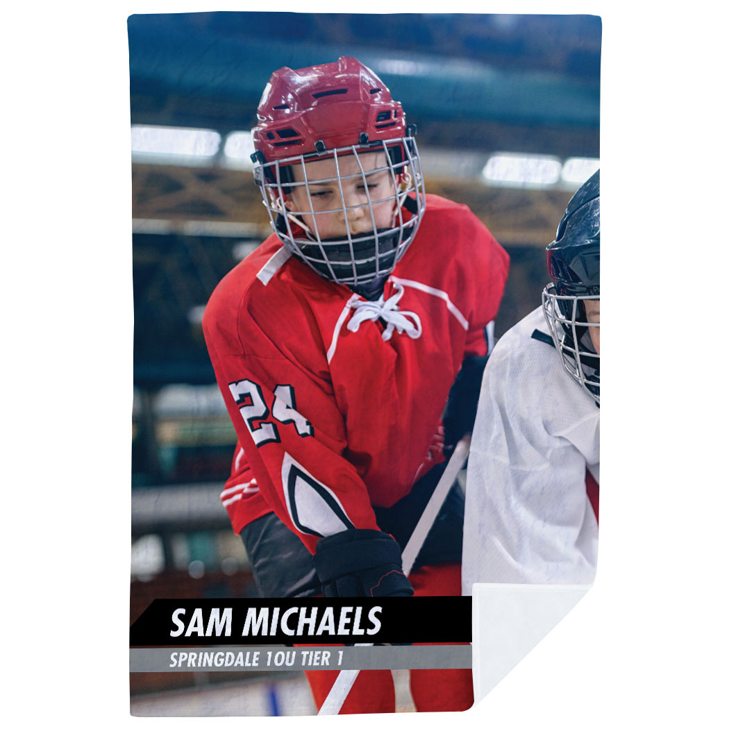 Custom Name And Number Blankets The Wall Hockey Goalie Fleece Blanket