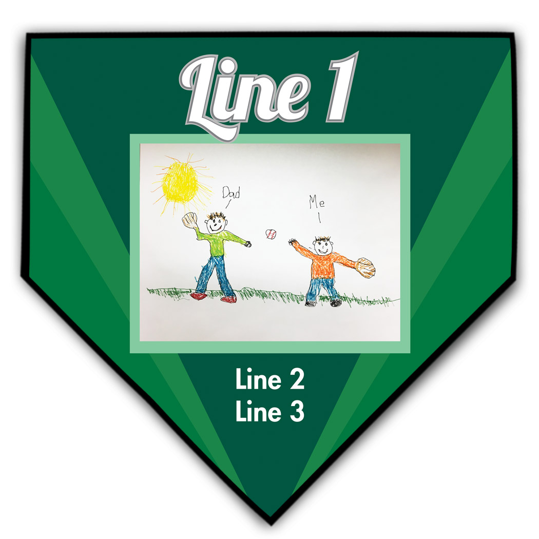 Baseball Home Plate Plaque Your Artwork With Color Background - Personalization Image