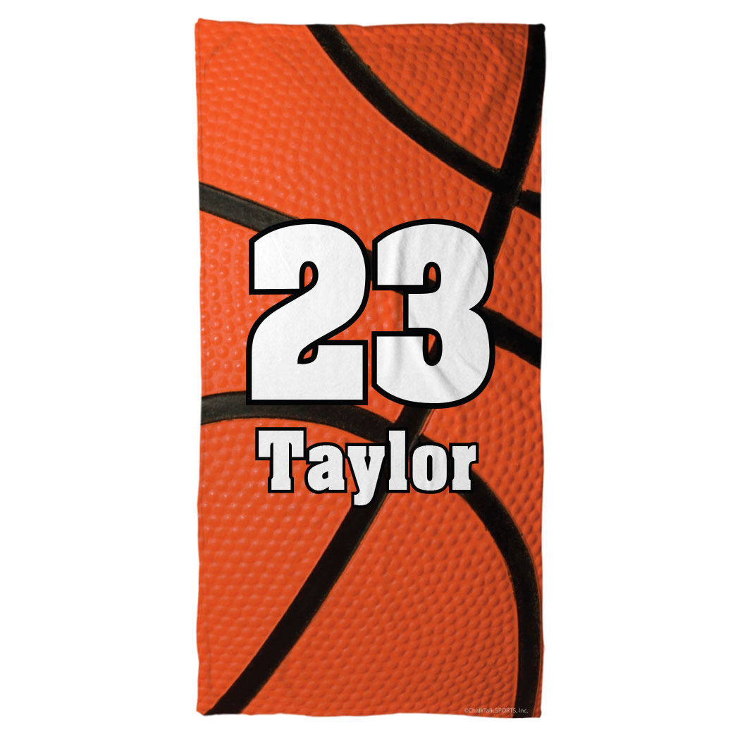 Basketball Beach Towel Personalized Number Chalktalksports Basketball Beach Towel Personalized Number