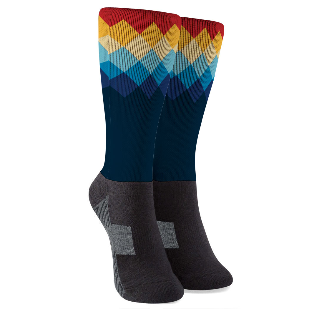 Printed Mid-Calf Socks - Geo Aztec | ChalkTalkSPORTS