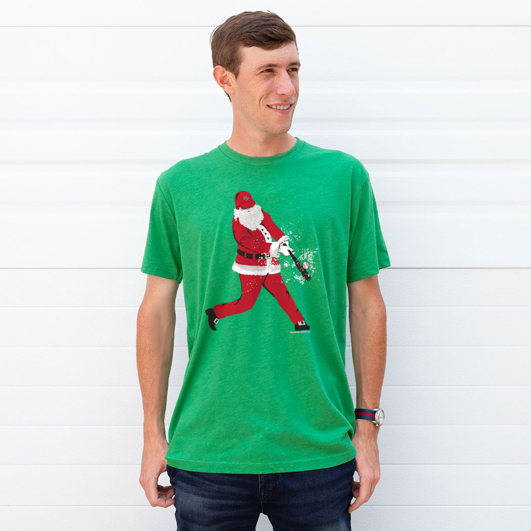 Baseball T-Shirt Short Sleeve Home Run Santa | ChalkTalkSPORTS