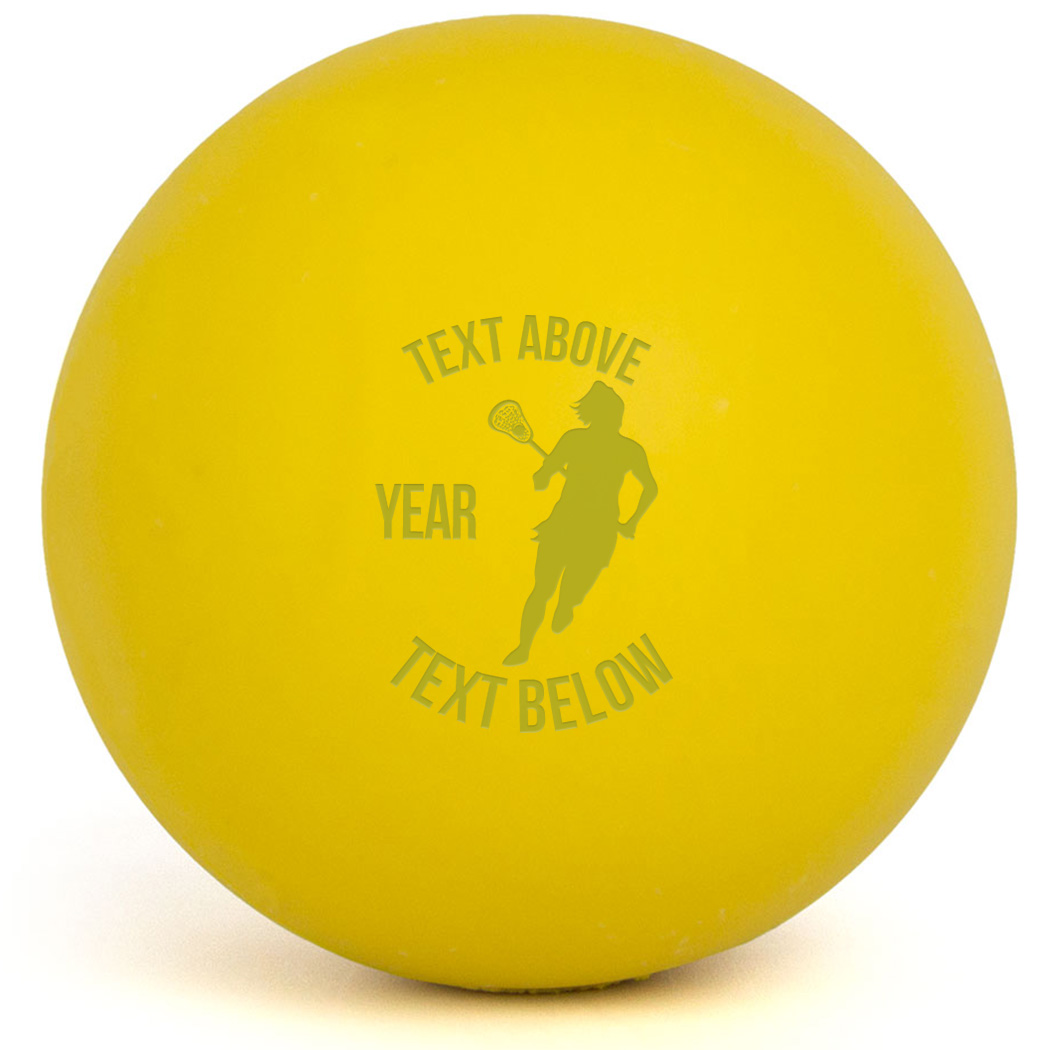 Lacrosse Team Mom Player Female Laser Engraved Lacrosse Ball (Yellow Ball) - Personalization Image