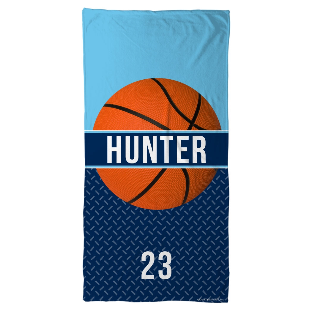 Basketball Beach Towel Personalized With Stripe Chalktalksports Basketball Beach Towel Personalized With Stripe
