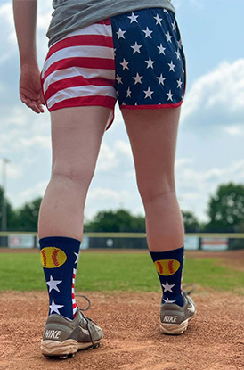 Shop USA Softball Mid-Calf Socks