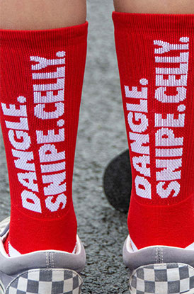 Shop Dangle Snipe Celly Woven Mid Calf Socks