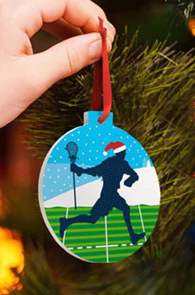 Shop Player Silhouette with Santa Hat Ornament