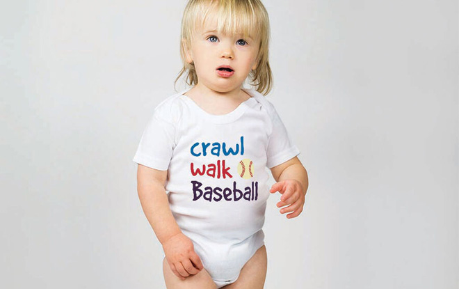 Crawl Walk Baseball Baby One Piece