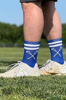 Shop Our Retro Crossed Sticks Lacrosse Mid-Calf Socks