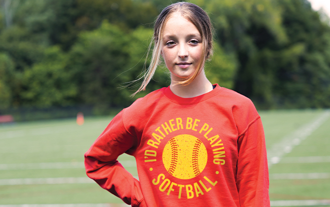 Shop I'd Rather Be Playing Softball Crewneck Sweatshirt