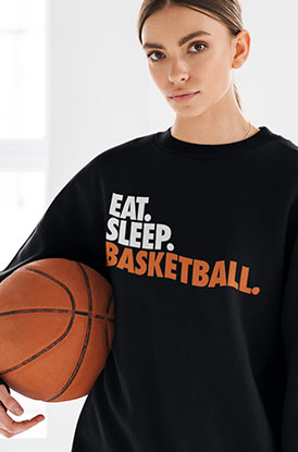 Shop Eat Sleep Basketball Crew Neck Sweatshirt