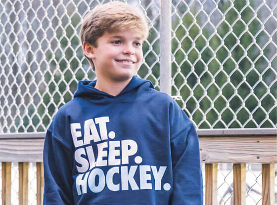 Shop Eat Sleep Hockey Hooded Sweatshirts