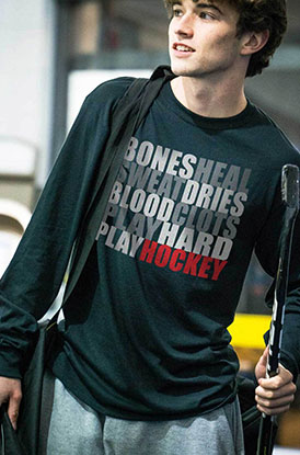Shop Our Bones Saying Long Sleeve Hockey Shirt