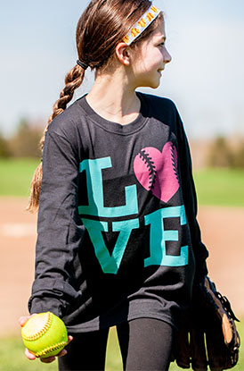 Shop LOVE Softball Long Sleeve Tee